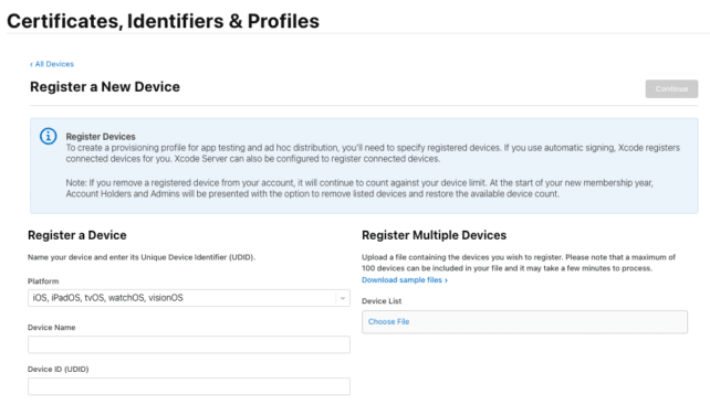 Register A Device