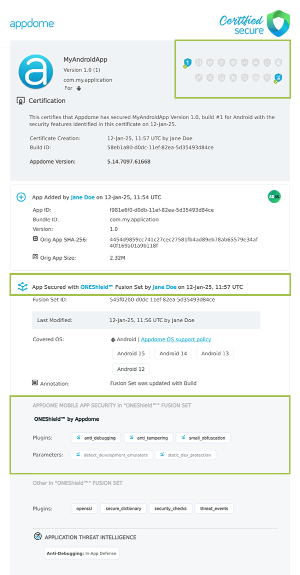 Anti Debugging shown in Certificate secure