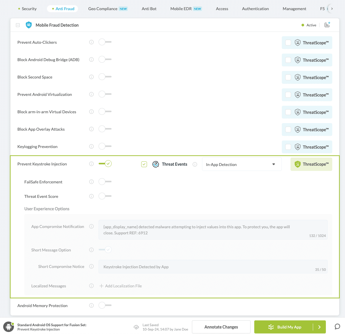 Prevent Keystroke Injection option