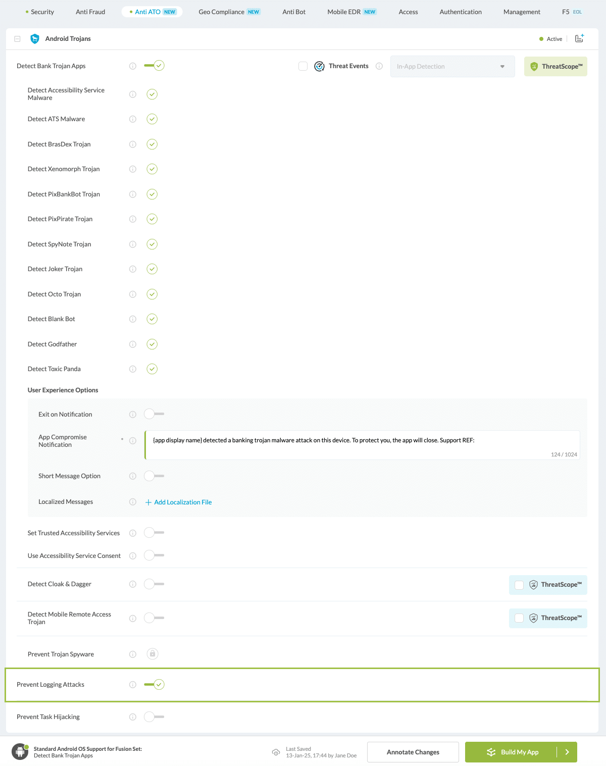 Prevent Logging Attacks option