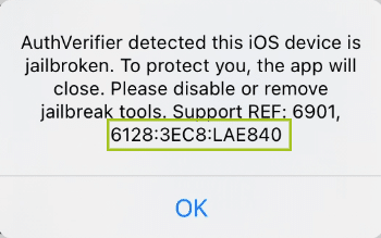 A Threat Event Code Displayed On A Mobile Device That Is Jailbroken