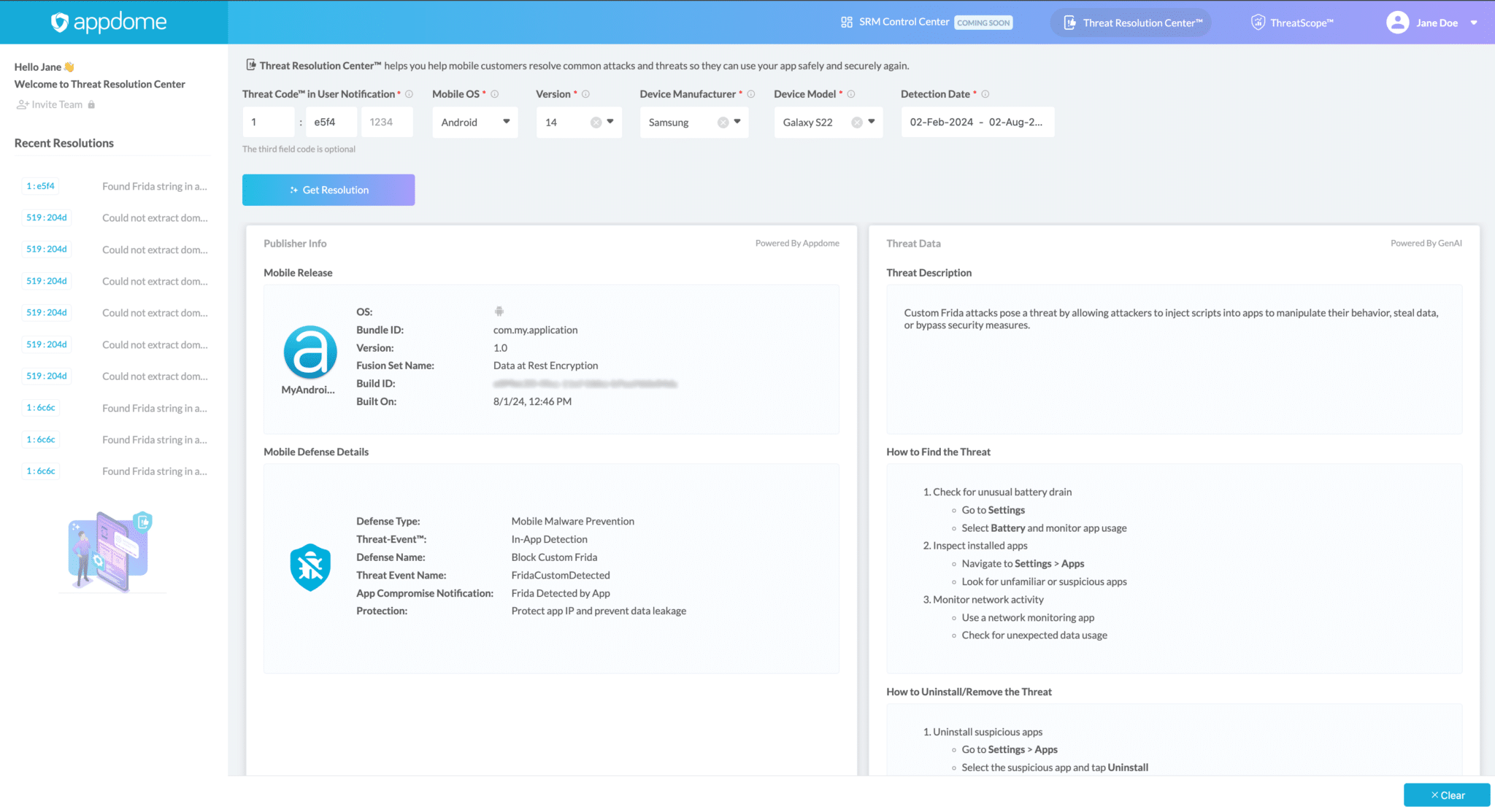 Threat Resolution Center