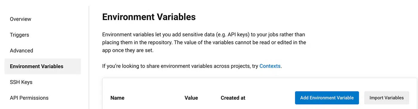 Add Environment Variable.