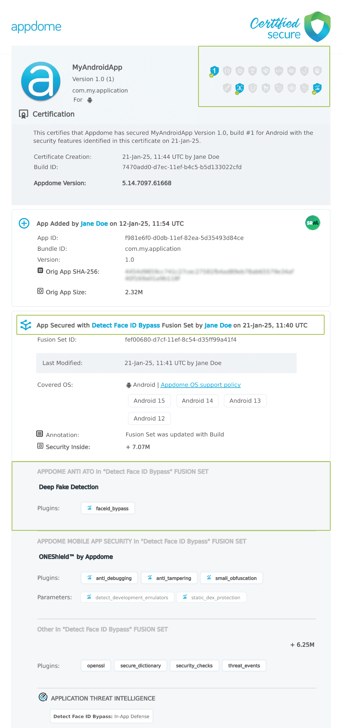 Detect Face ID Bypass shown in Certificate secure