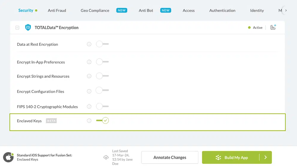 Enclaved Keys option