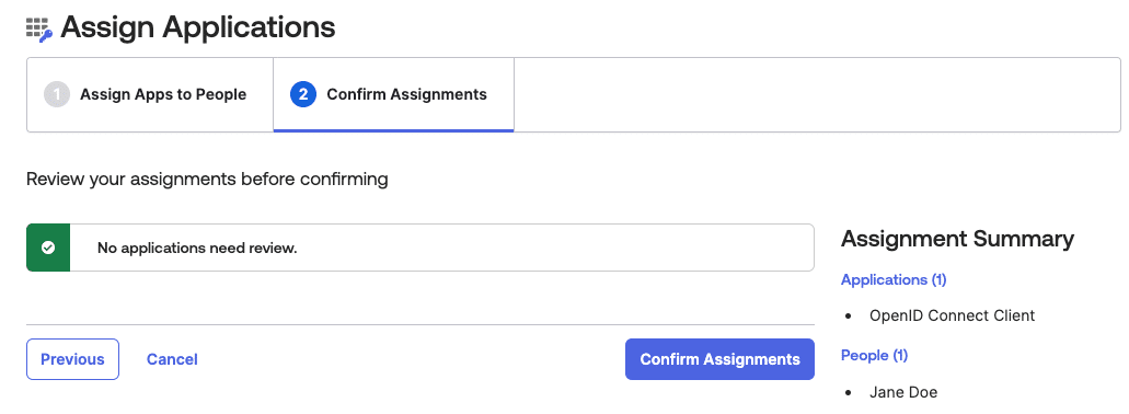 Confirm Assignments