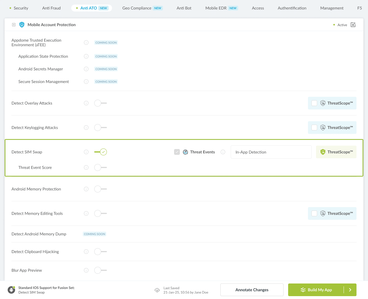 Detect SIM Swap option