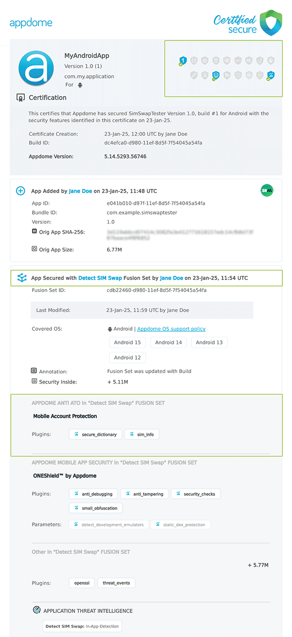 Detect SIM Swap shown in Certificate secure