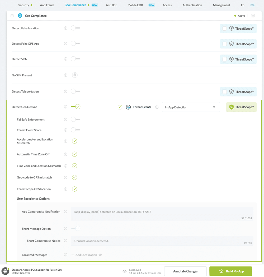 Detect Geo DeSync option