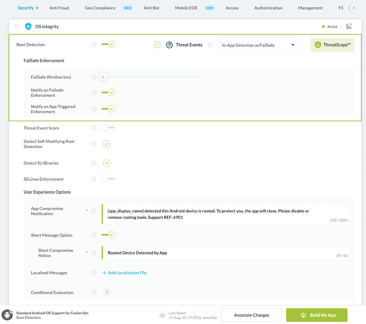 Toggle Root Detection In-App Detection w Failsafe