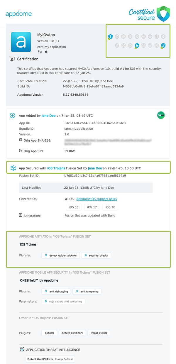 Detect GoldPickaxe shown in Certificate secure