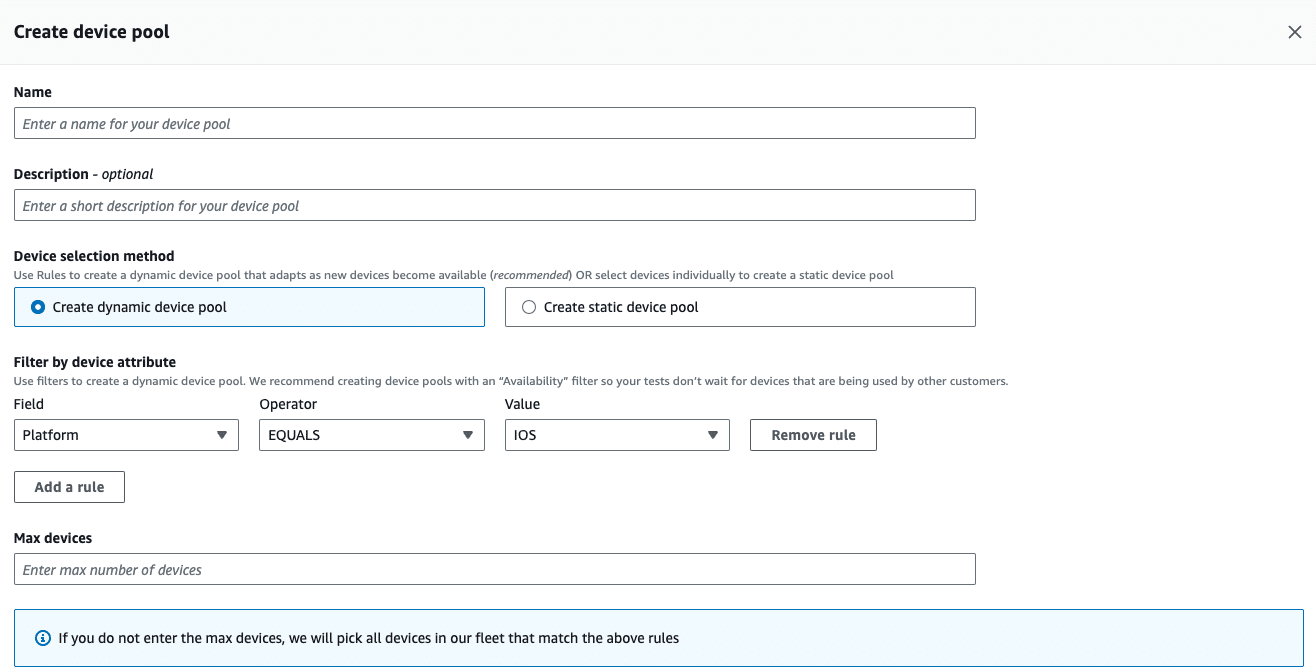 Create Ios Device Pool