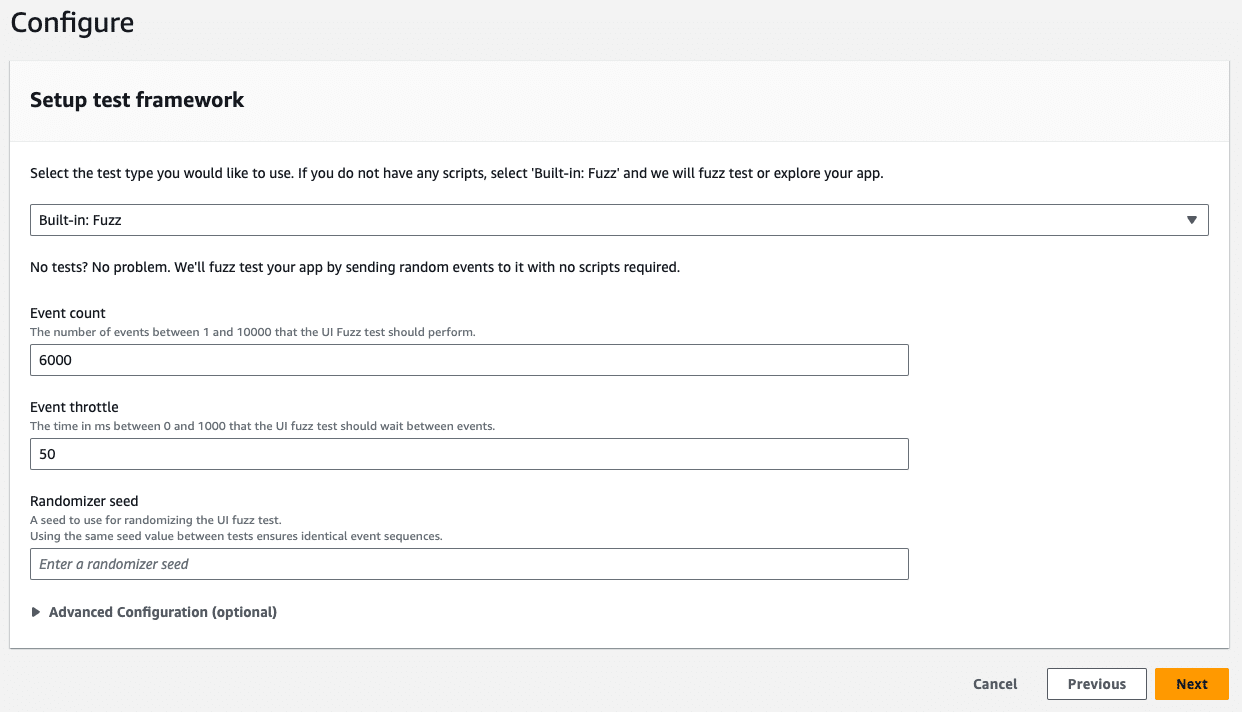 Setup Test Framework