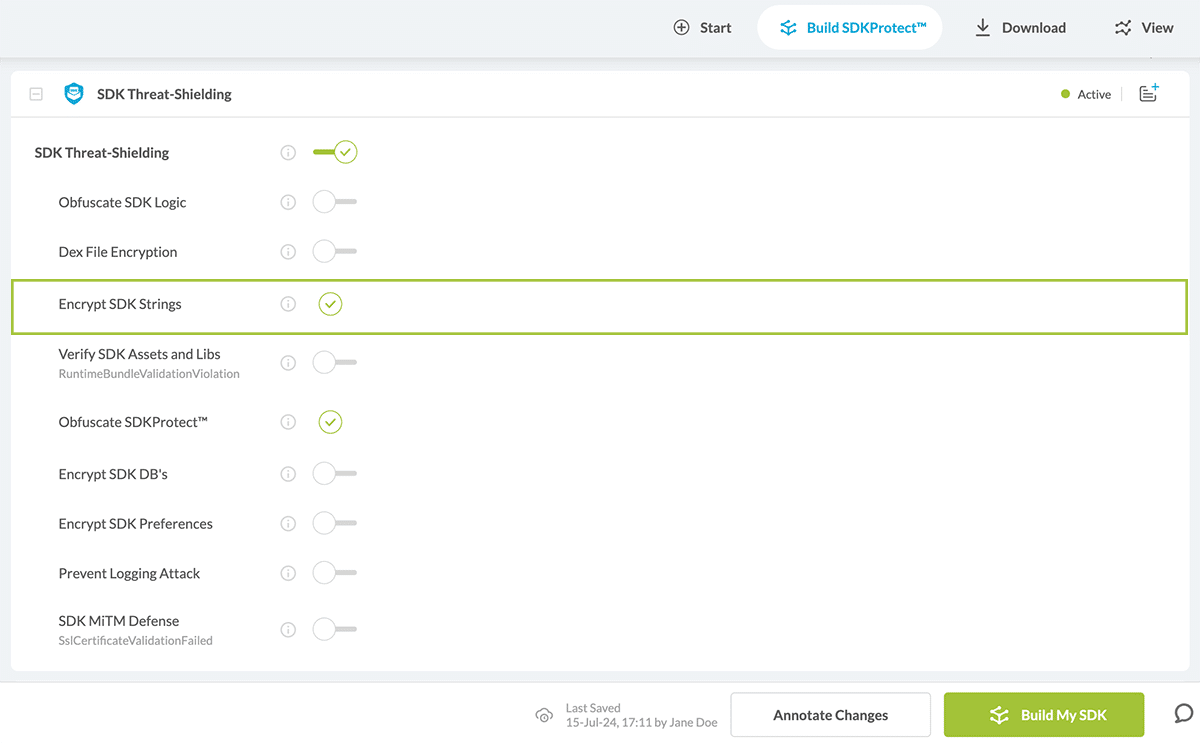 Toggle Encrypt Sdk Strings