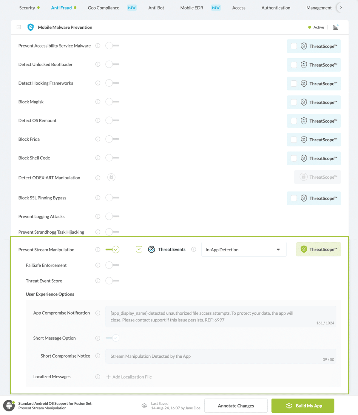 Prevent Stream Manipulation option