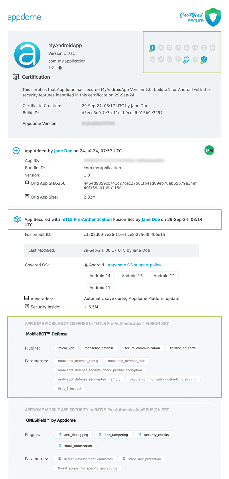 mTLS Pre-Authentication shown in Certificate secure