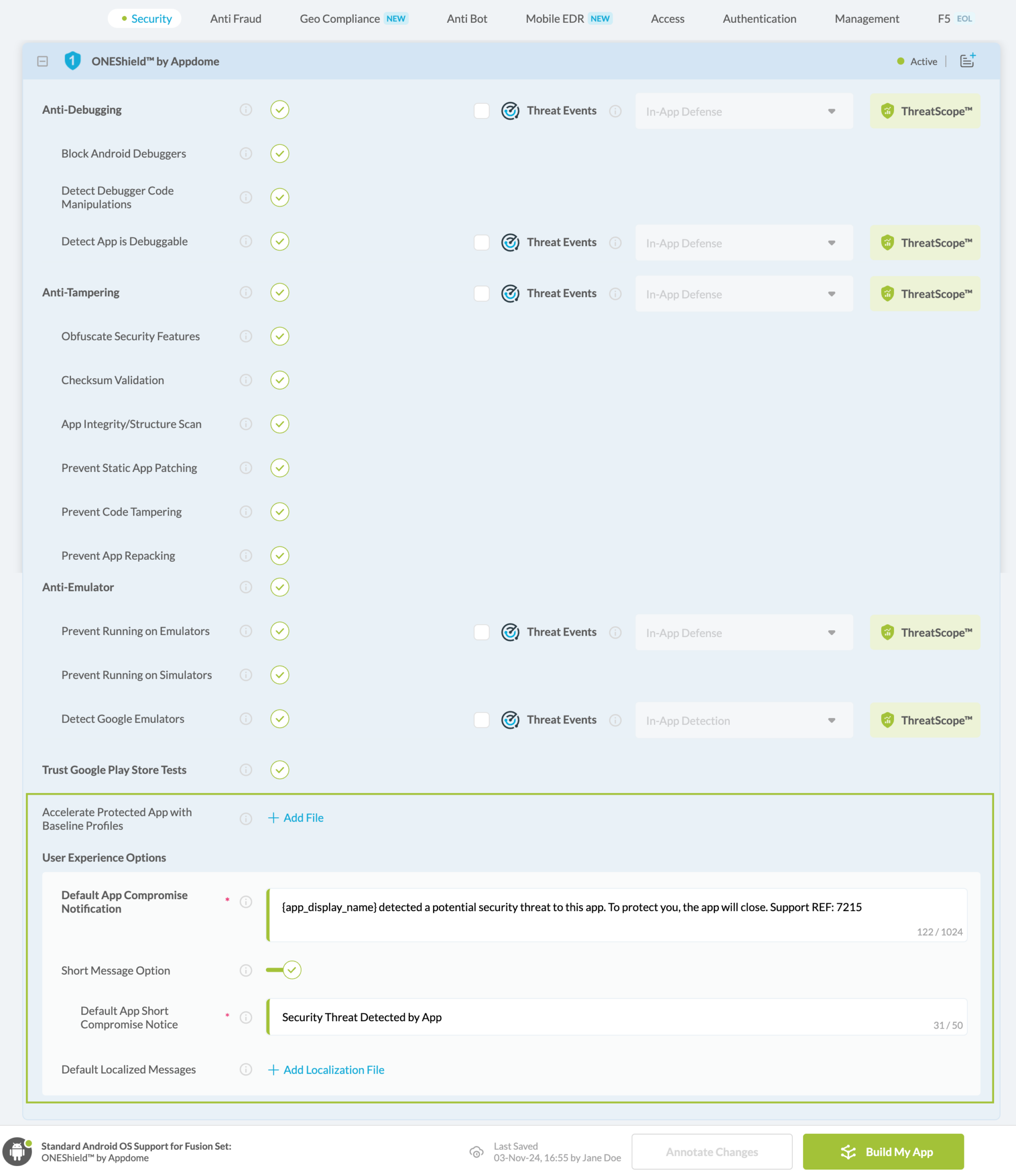 Toggle Accelerate Protected App With Baseline Profiles