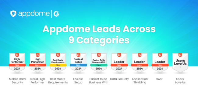 Appdome Leads Across 9 Categories